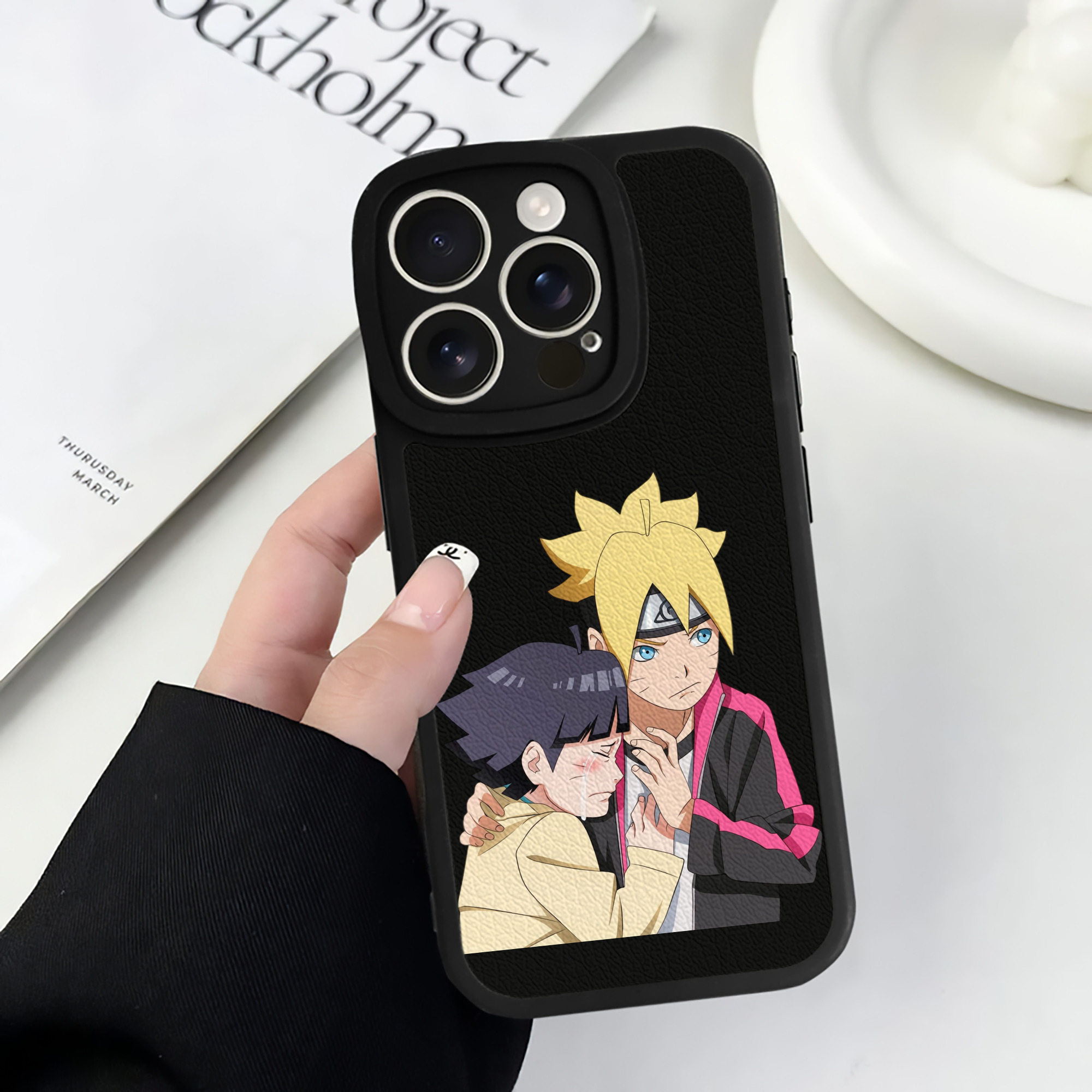 （画像用） NARUTO -ナルト- うずまき ボルト Uzumaki Boruto 【iPhone 16シリーズ対応】シリコンスマホケース（レザー調） 材質：シリコン